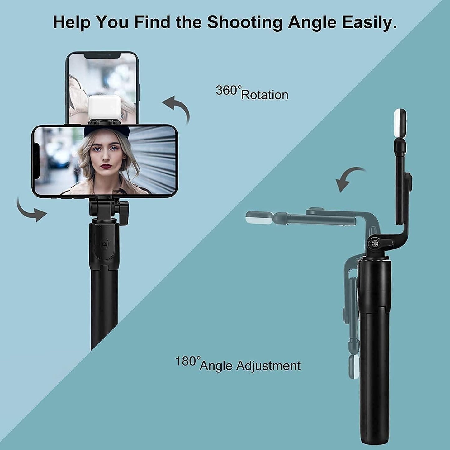 Flash 3-in-1 Selfie Stick Tripod with Bluetooth Remote