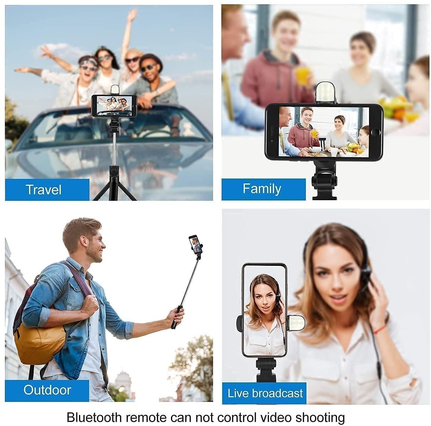 Flash 3-in-1 Selfie Stick Tripod with Bluetooth Remote